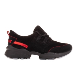 Marco Shoes Sportske tenisice izrađene od visokokvalitetnog prirodnog antilopa crna