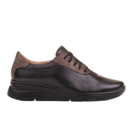 Radoskór Udobne crne ženske cipele za šire stopalo crna