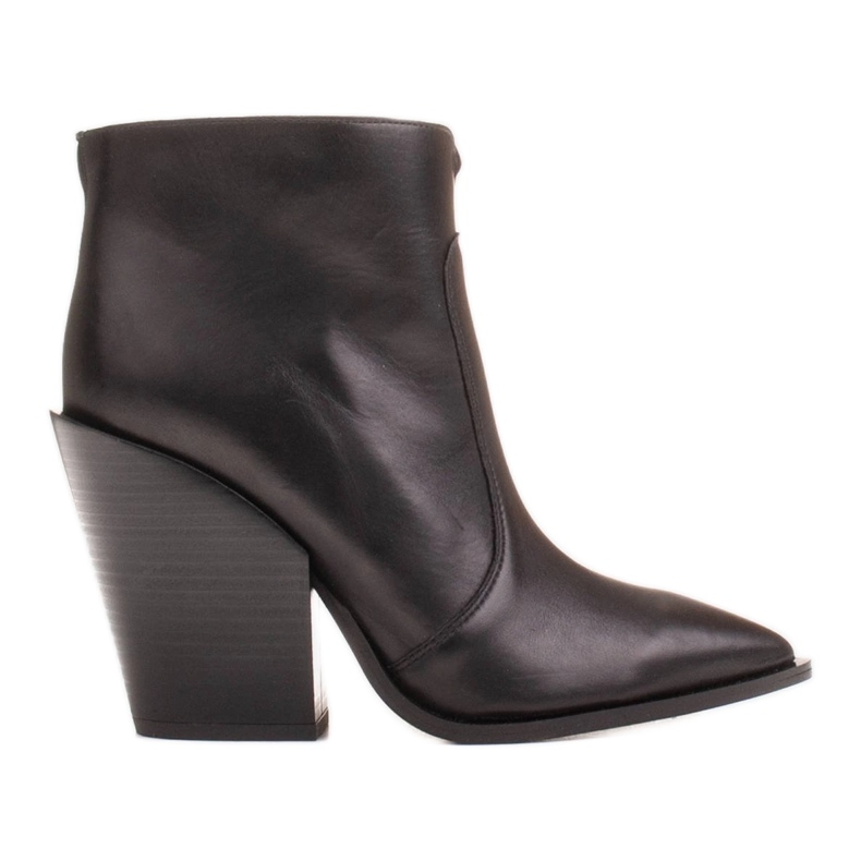 Marco Shoes Ženske kaubojske čizme od prirodne kože crno