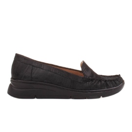 Radoskór Udobne crne ženske cipele za šire stopalo crna