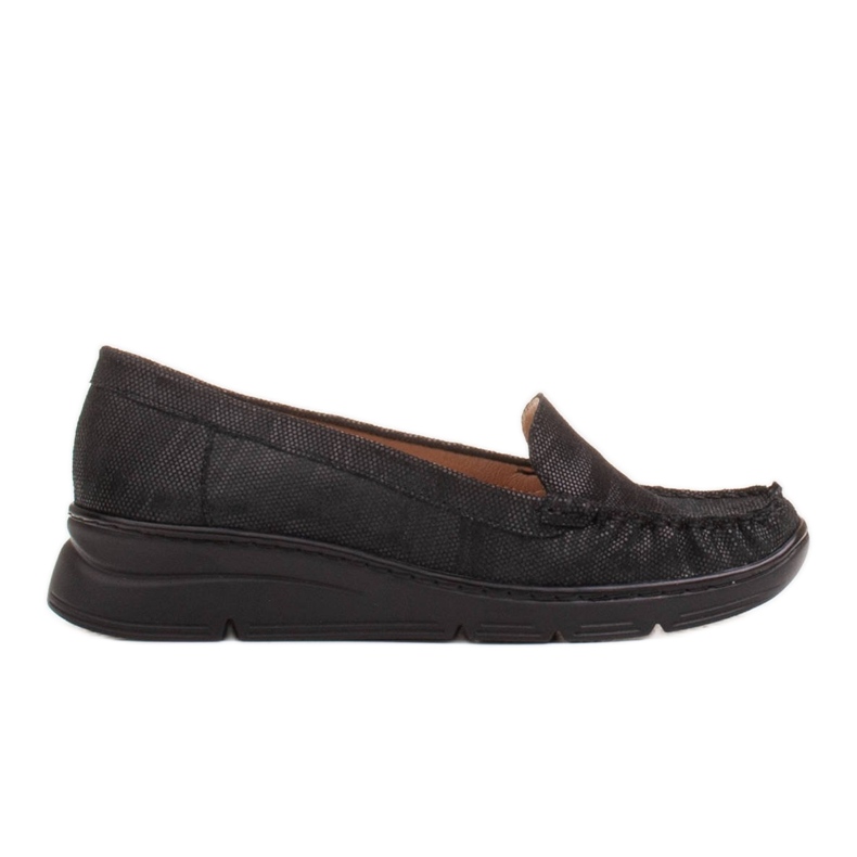 Radoskór Udobne crne ženske cipele za šire stopalo crno