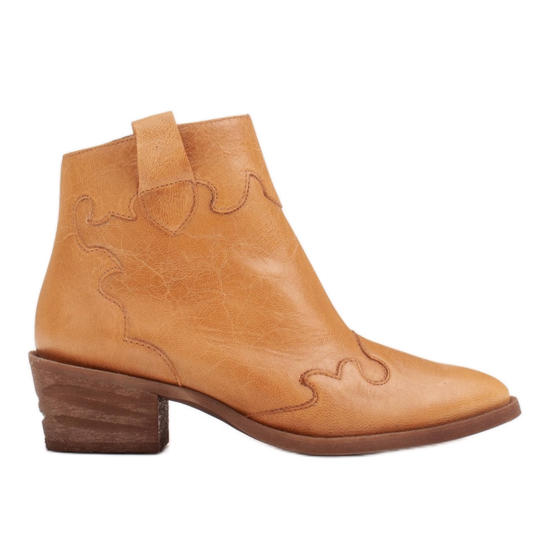 Marco Shoes Žute čizme izrađene od nepravilne naborane prirodne kože žuta boja