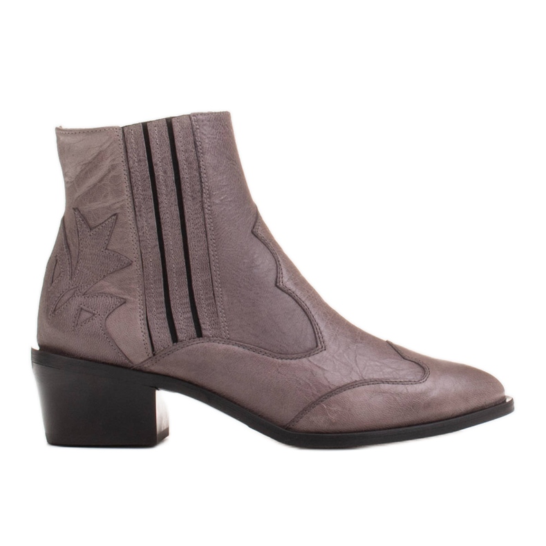 Marco Shoes Sive retro kaubojske čizme sa zgužvanom kožom siva