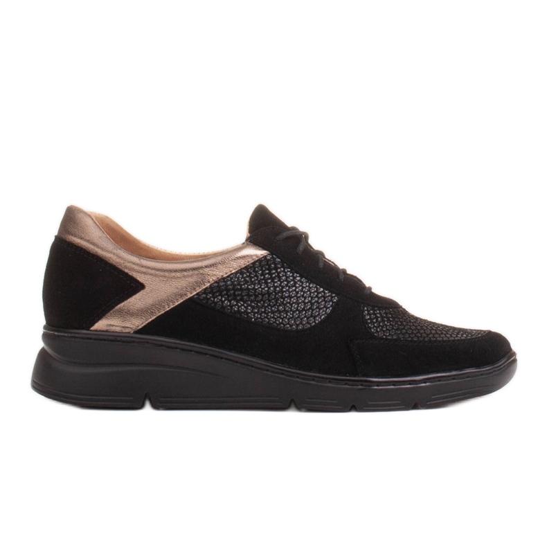 Radoskór Udobne cipele za šire stopalo na laganom potplatu crno