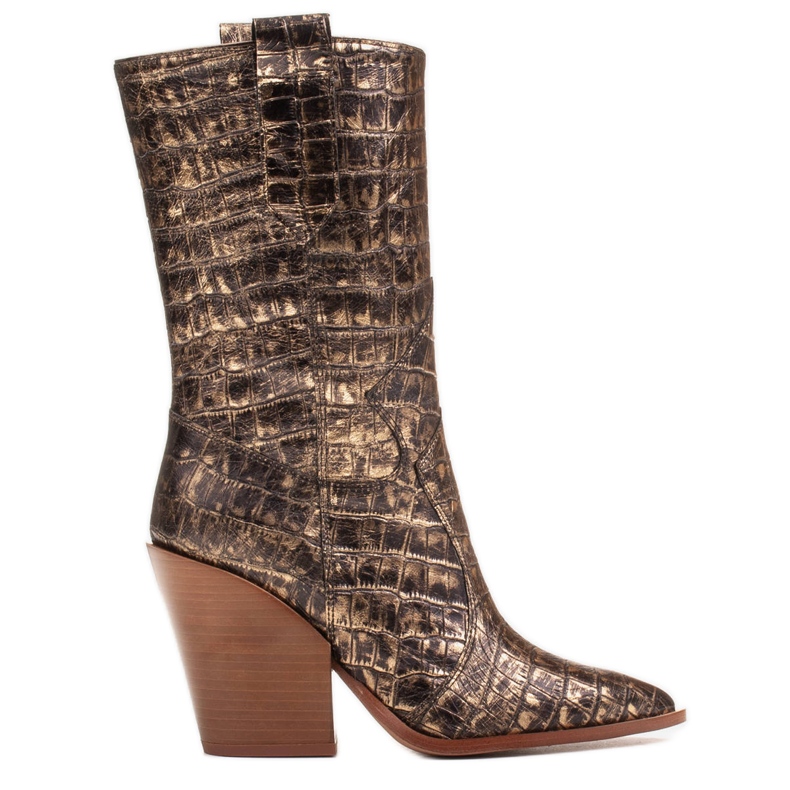 Marco Shoes Marco čizme 1408K stare zlatne kaubojske čizme zlatna