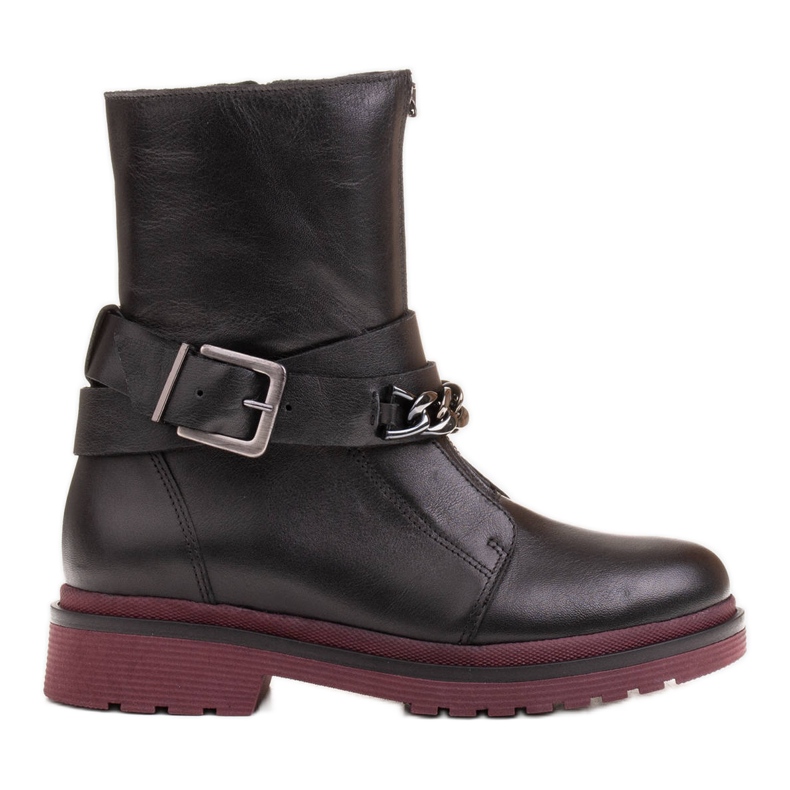 Marco Shoes Marco 1262B ženske planinarske čizme s lancem, Glany crno