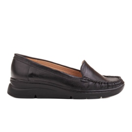 Radoskór Udobne crne ženske cipele za šire stopalo crna