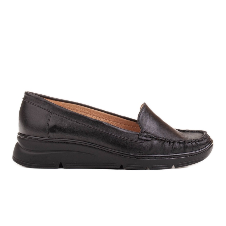 Radoskór Udobne crne ženske cipele za šire stopalo crno