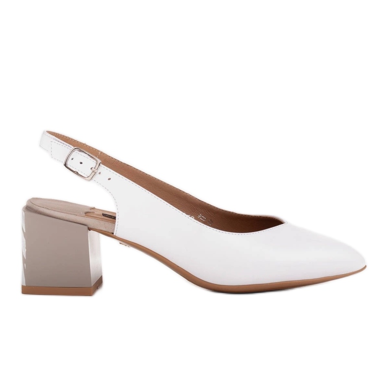 Marco Shoes Elegantne ženske pumpe sa petom od zebre bijela