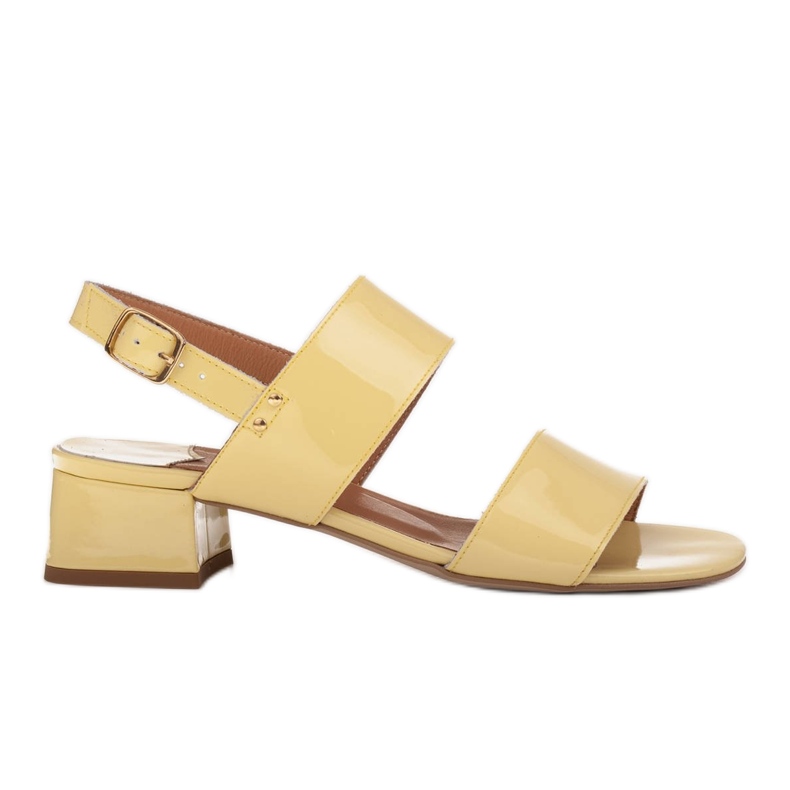Marco Shoes Cinta sandale s petom presvučenom kožom žuta boja