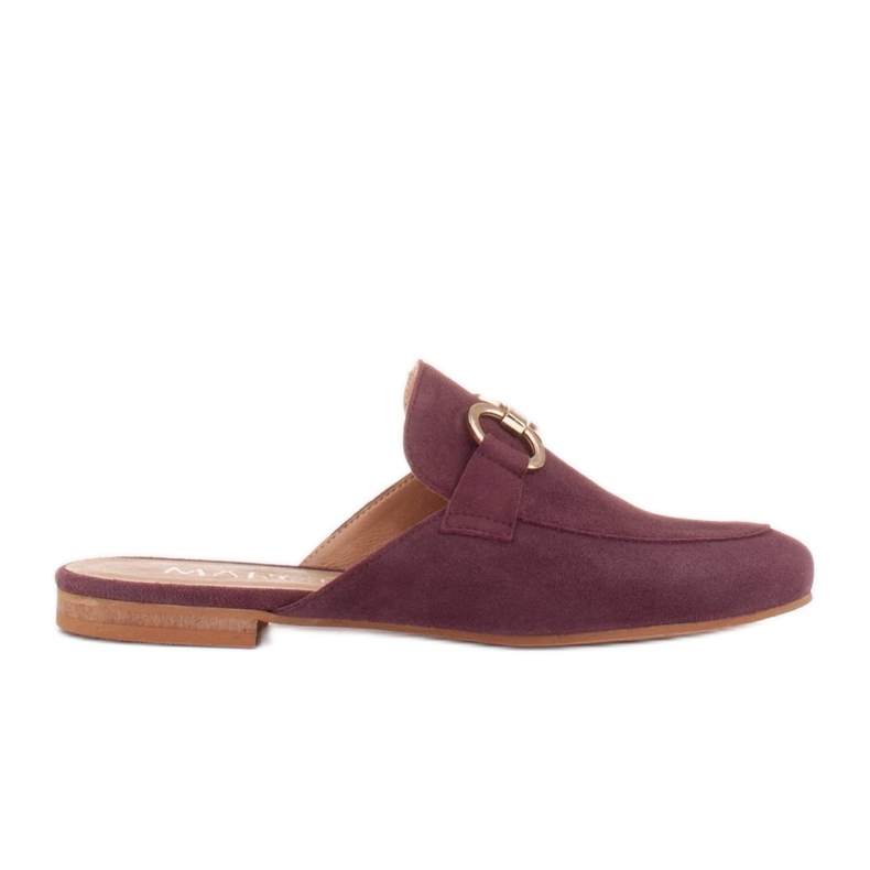 Marco Shoes Ženske papuče od antilopa s ukrasom crvena raznobojna