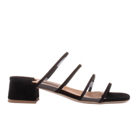 Marco Shoes Ženske papuče s prozirnim prugama crna