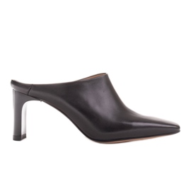 Marco Shoes Kožne ljetne pumpe s otvorenim leđima crna