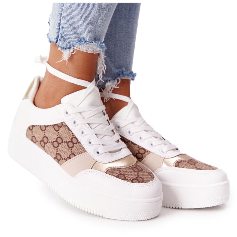 Sportska obuća Tenisice na platformi bijele i zlatne Allisone bijela zlatna