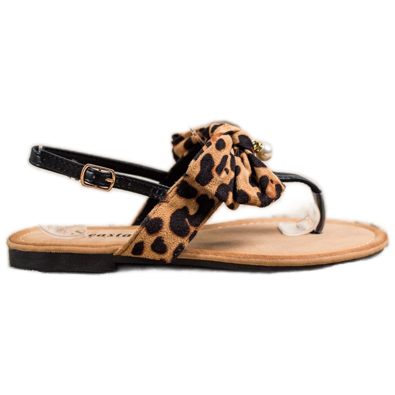 Seastar Elegantne sandale s mašnom smeđa crno