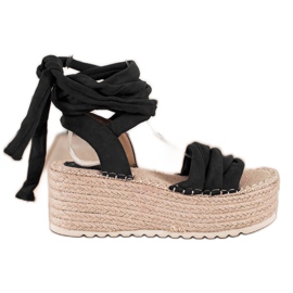 Seastar Vezane sandale na visokoj platformi crno