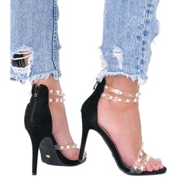 Crne sandale na visoku petu iz Maa crna