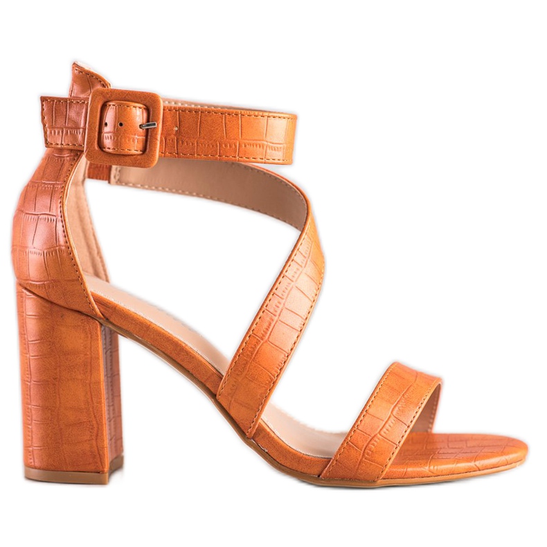Renda Sandale na šanku s eko kožom naranča