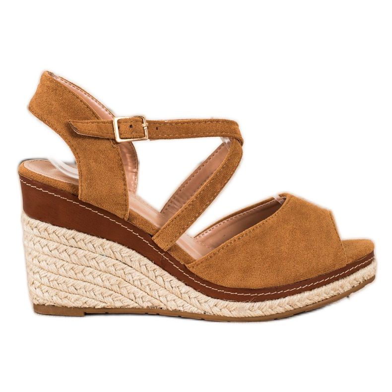 Sixth Sense Smeđe sandale na klinu smeđa