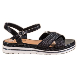 Mannika Crne sandale na platformi crna