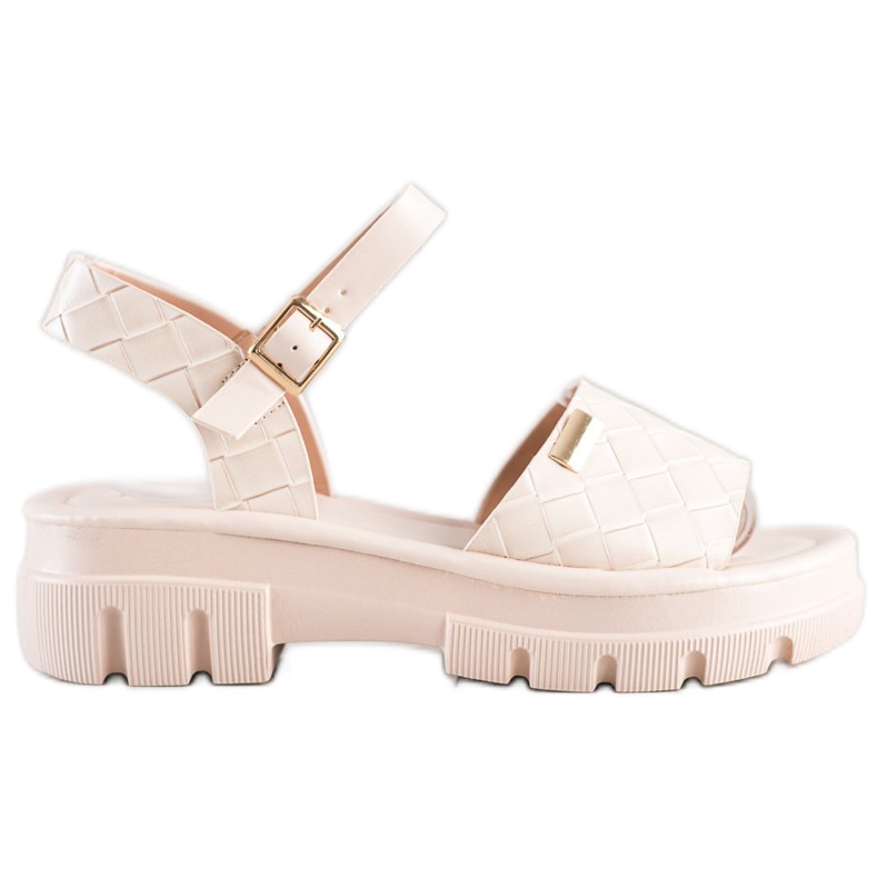 SHELOVET Sandale na modnoj platformi bež