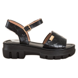 SHELOVET Sandale na modnoj platformi crna