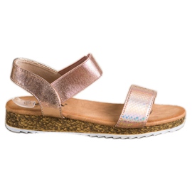 Kayla Sjajne sandale od eko kože zlatni