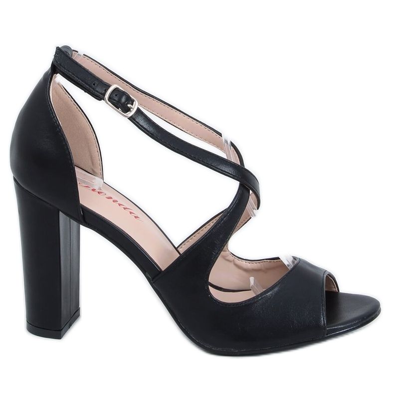 Crne sandale s visokim potpeticama S-837 Black crno