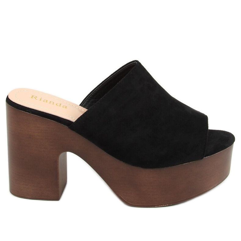 Crne F8202 Crne papuče začepljene crno