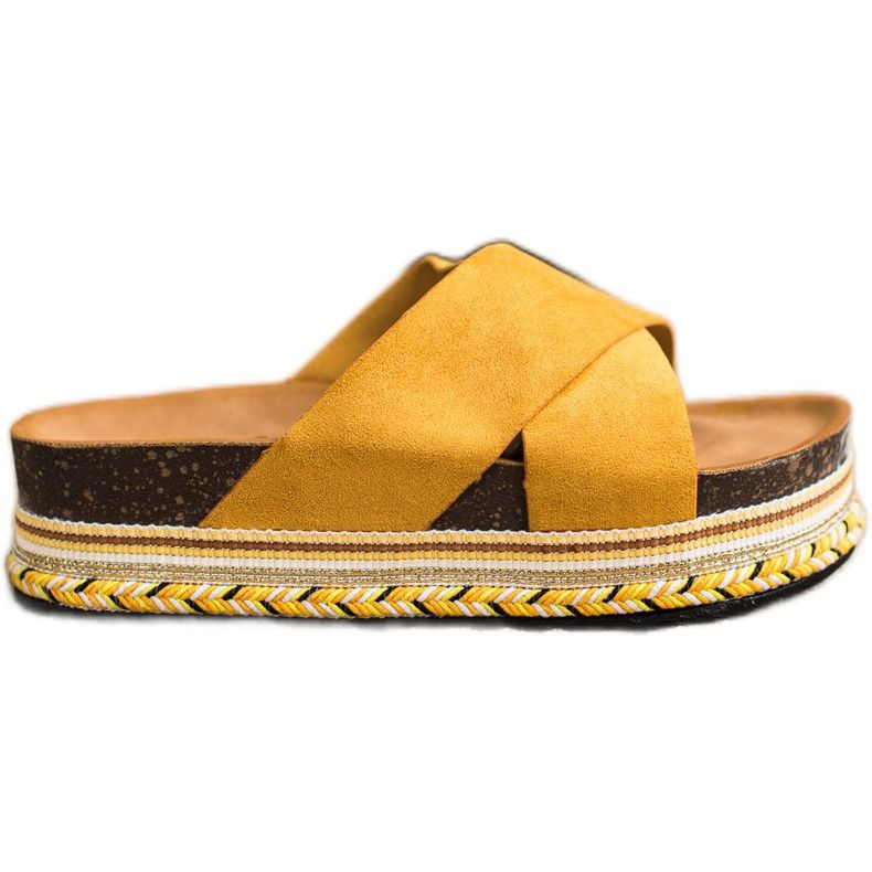 SHELOVET Senf papuče od antilopa žuta boja