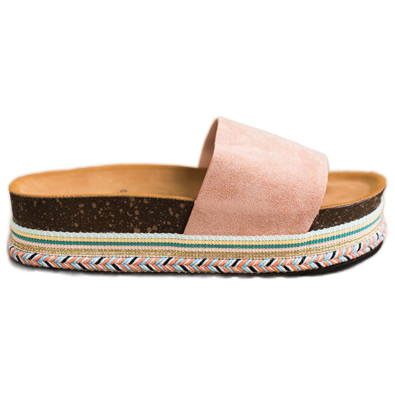 SHELOVET Udobne papuče od antilopa ružičasta