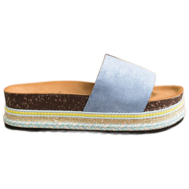 SHELOVET Udobne papuče od antilopa plava