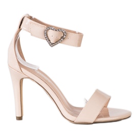 Diamantique Sandale na visoku petu s ukrasom bež
