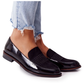 Ženske lakirane mokasine Sergio Leone PB254 Crna