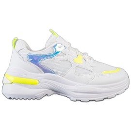 SHELOVET Tenisice sa žutim umetcima bijela