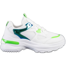 SHELOVET Tenisice sa zelenim umetcima bijela