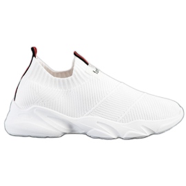 SHELOVET Bijele modne tenisice na klizanje bijela