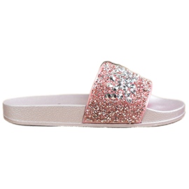 SHELOVET Papuče s ukrasima ružičasta
