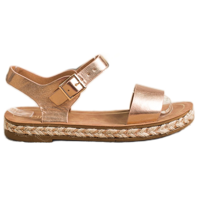 SHELOVET Udobne zlatne sandale zlatna