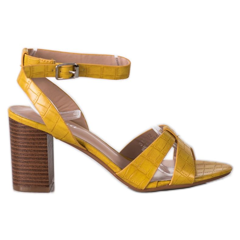 Renda Elegantne sandale na šanku žuta boja
