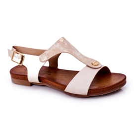 S.Barski Dječje sandale S. Bararski Comfort Złote zlatni