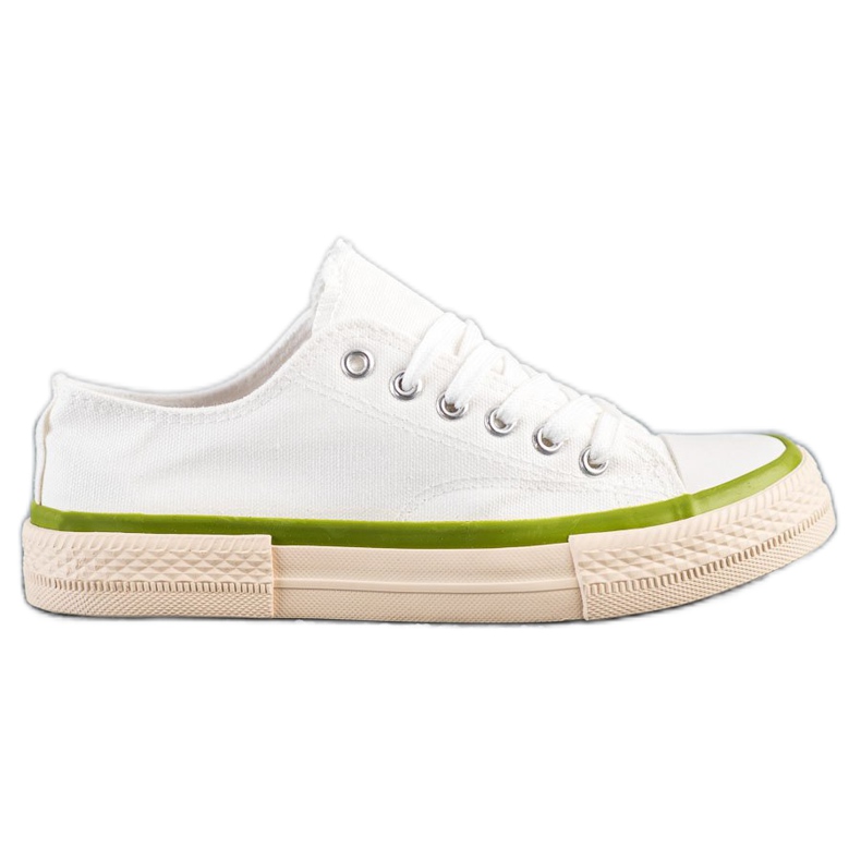 SHELOVET Tenisice na bež platformi bijela