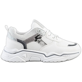 SHELOVET Bijele tenisice sa sjajem bijela