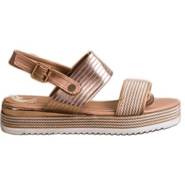 SHELOVET Sandale na platformi zlatni