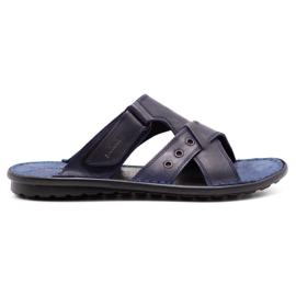 Polbut Muške papuče tamnoplave tamnoplave boje SA05 plava