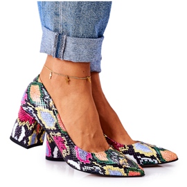 Lewski Shoes Kožne pumpe sa uzorkom od zmijske kože Lewski cipele 2801 Šarene višebojan