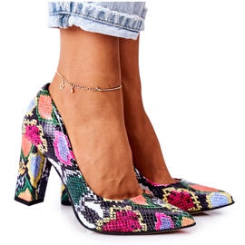 Lewski Shoes Kožne pumpe sa uzorkom zmijske kože Lewski cipele 2453 Šarene višebojan