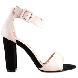 Goodin Bež sandale na visokom položaju crna