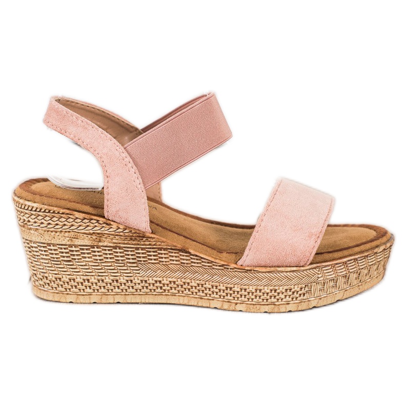 Queentina Lagane sandale od antilopa ružičasta