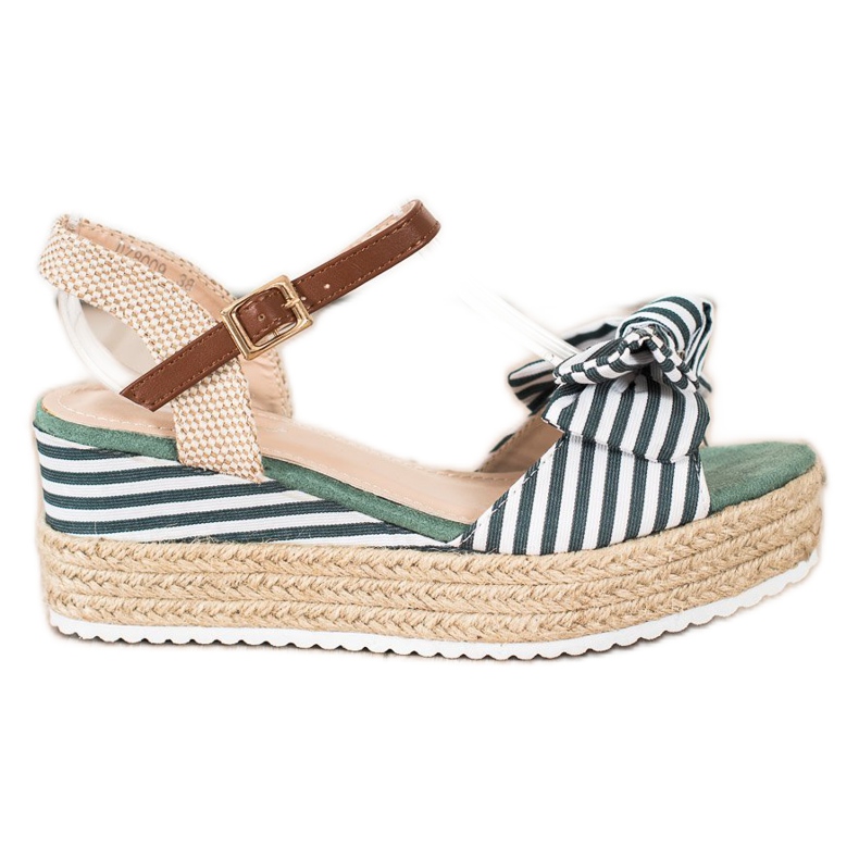 Sweet Shoes Espadrile sandale s prugama zelena